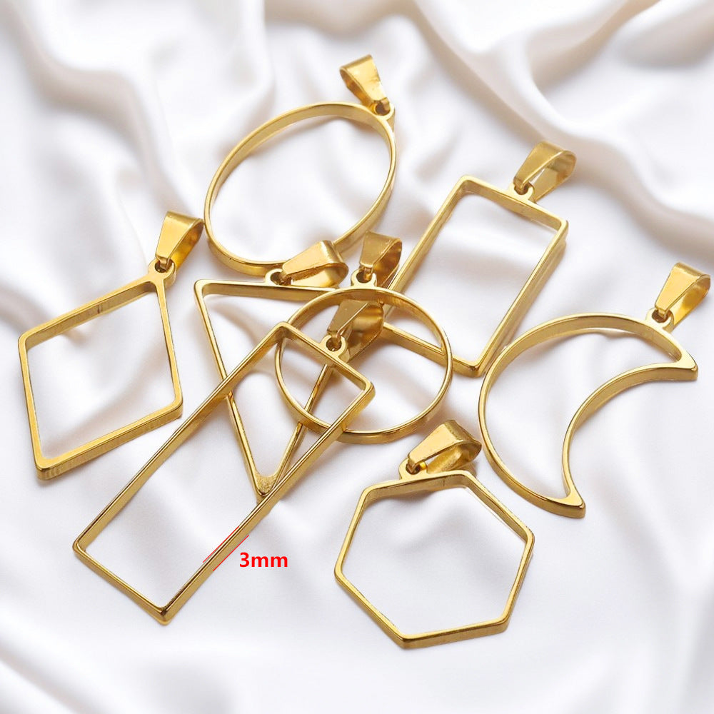Stainless Steel Hollow Frame Charms for DIY Jewelry Making, Multi-Style Rectangular Resin Bezels for Handmade Earrings & Necklaces